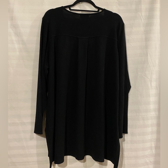 Tahari womens black lightweight long sweater size 2X Scandinavian minimalist - Picture 5 of 8